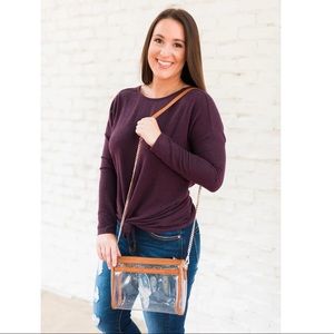Clear Stadium Purse-Brandy Brown